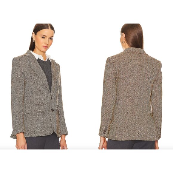 Lauren Ralph Lauren Jackets & Blazers - Lauren Ralph Lauren Womens Herringbone 100% Wool Blazer Jacket Size 18W Gray NWT